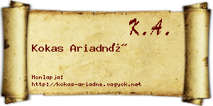 Kokas Ariadné névjegykártya